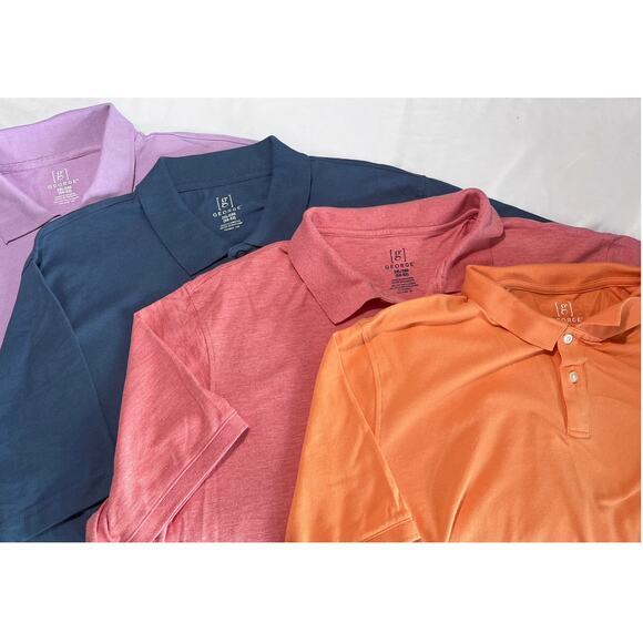 Lot of 4 George Men’s Polo Shirts 2XL 100% Cotton Assorted Colors - Picture 9 of 9